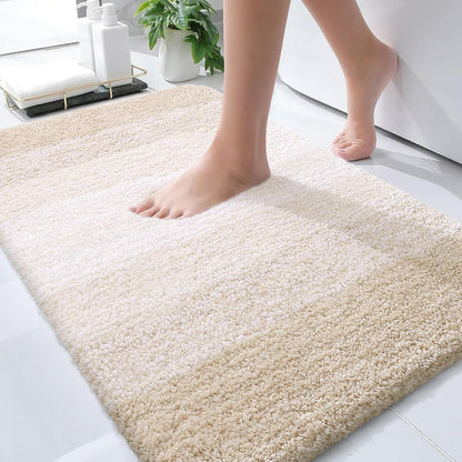 OLANLY Bathroom Rugs Mat 30x20, Extra Soft Absorbent Microfiber Bath Rugs, Rubber Backing, Quick Dry, Machine Washable Bath Mats for Bathroom Floor, Tub and Shower, Home Decor Accessories, Light Beige