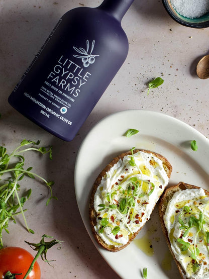 High Mountain Organic EVOO from Little Gypsy Farms | Extra Virgin Olive Oil from a Single Estate in Greece | First Cold-Pressed | High Polyphenols & Amino Acids | Non-GMO | 350ml (2 Pack)