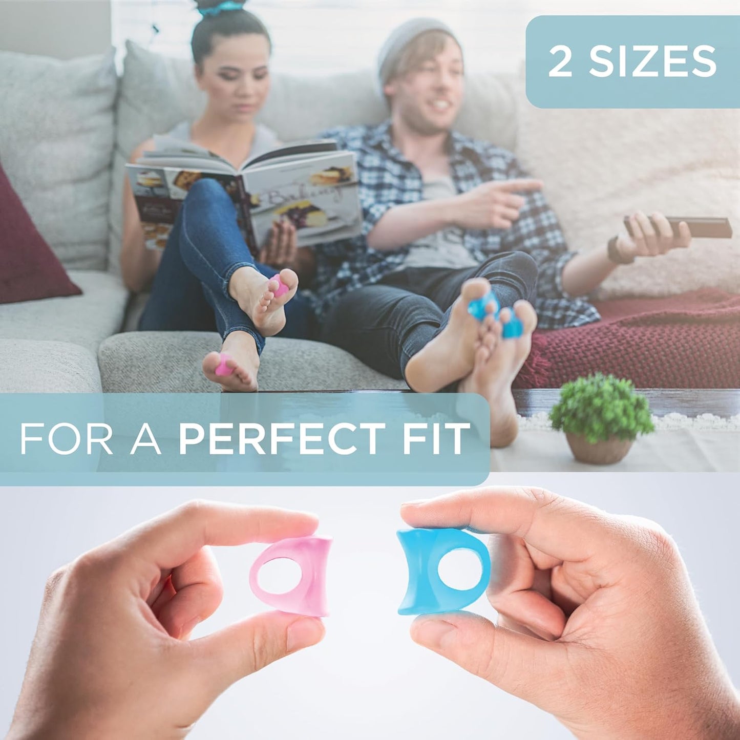 Mind Bodhi Single-Loop Toe Separators 4-Pack: Correcting Bunions and Restoring Toes to Their Original Shape - For Men and Women - Toe Spacers Bunion Corrector - Clear