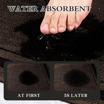 chakme Bathroom Rugs Mat 24x17, Ultra Thin Non Slip Bath Mat Small Quick Dry Absorbent Bath Mat for Bathroom Floor, (Brown, 24"x17")