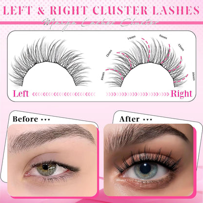 Natural Lash Clusters Wispy DIY Eyelash Clusters 120 pcs Cluster Lash Extensions C Curl Individual Lashes 10-16mm Mix Length Natural Look Lashes Clusters