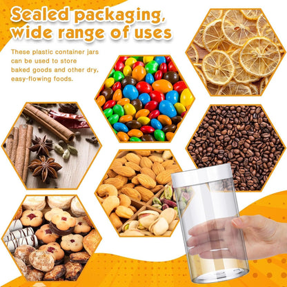 SATINIOR 24 Pieces Empty Clear Plastic Jars with Lids Round Storage Containers Wide Mouth for Beauty Product Cosmetic Cream Lotion Liquid Butter Craft and Food(Clear Lid,32 oz)