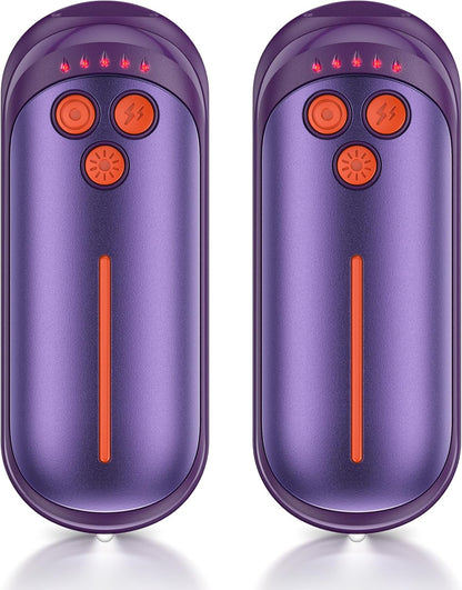 Rechargeable Hand Warmers 2 Pack, 6000mAh Electric Hand Warmer Rechargeable, 2 in 1 Portable Hand Warmers with AI Smart Chips, Outdoor, Hunting, Camping for Family for Christmas