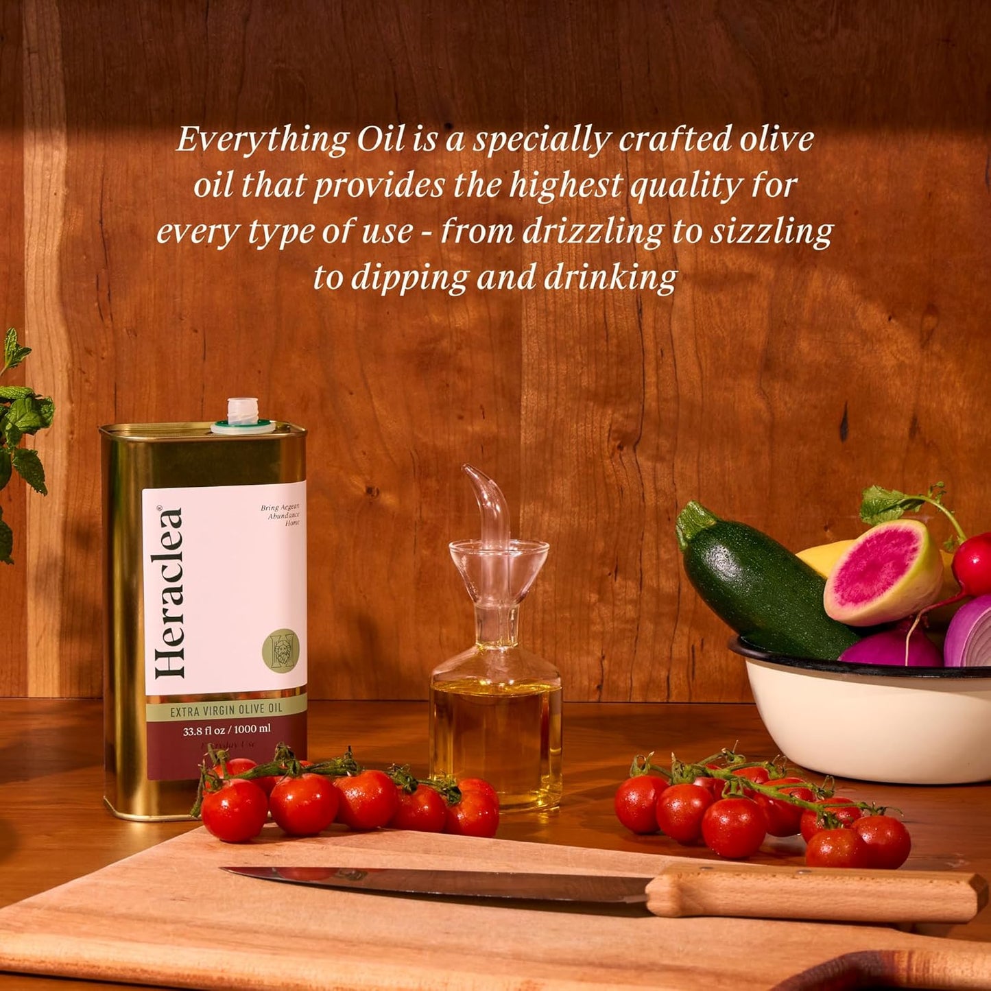 Heraclea - Everything Oil - Extra Virgin Olive Oil - Organic Olive Oil - Extra Virgin - Cold Pressed - Polyphenol Rich EVOO - 33.8oz Bottle