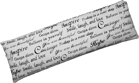 Microwavable Corn Filled Heating Pad and Cold Pack/Washable 100% Cotton Cover (Positive Thoughts, 5.25in W x 17.25in L)