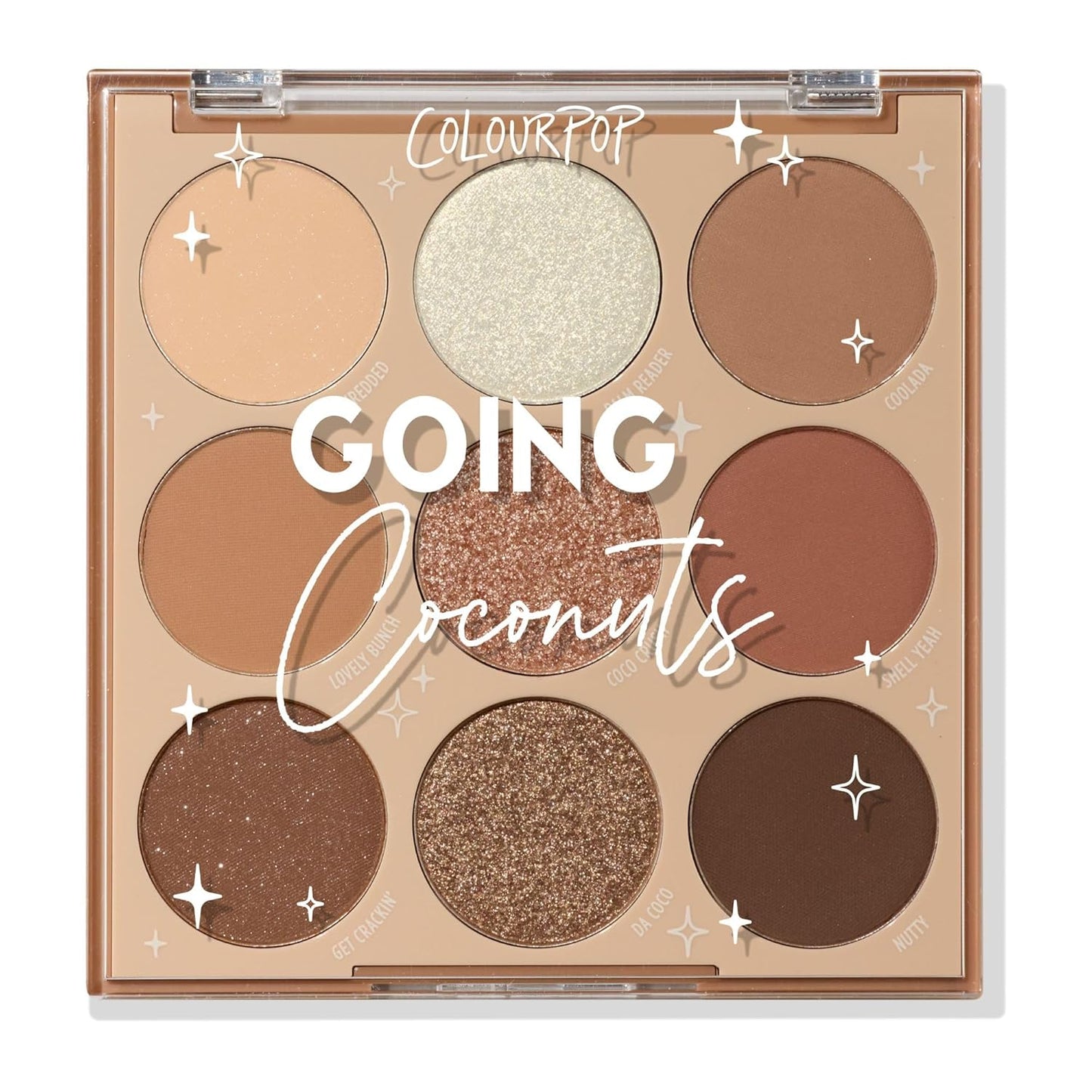 ColourPop Going Coconuts Eyeshadow Palette - Cool-Toned Neutral Eyeshadow Palette with Ultra-Velvety and Silky Finishes - High-Pigment Eye Makeup with a Long-Wearing Formula (0.3 oz)