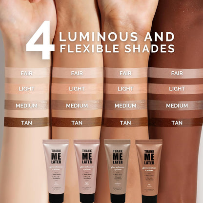 Elizabeth Mott Thank Me Later Glow Enhancer & Primer - Illuminating Makeup Base & Highlighter for Radiant Skin - Lightweight, Long-Lasting, Vegan & Cruelty-Free, Sheer Light Glow Shade, 30g