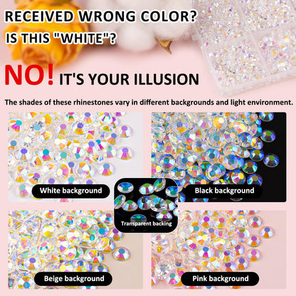 25000Pcs Resin Jelly Rhinestones for Crafting, Transparent AB 2-6mm Mixed Sizes Non Hotfix Flatback Gems, Bedazzling Crystal for DIY Crafts Clothing Tumblers Mugs Shoes Fabric Nail Art