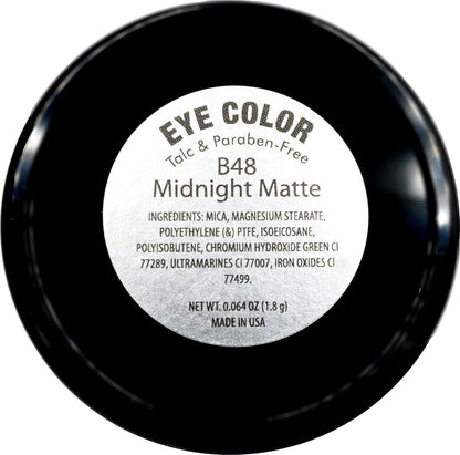 Midnight Matte Deep Navy Blue Pressed Powder Single Vegan Eyeshadow; Talc, Paraben & Cruelty Free