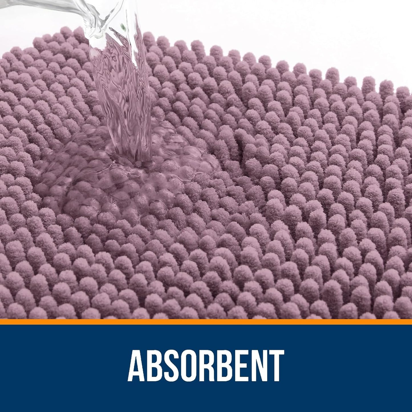 OLANLY Bathroom Rugs 59x24, Extra Soft Absorbent Chenille Bath Rugs, Rubber Backing Quick Dry, Machine Washable Bath Mats for Bathroom Floor, Tub and Shower, Home Decor Accessories, Deep Plum