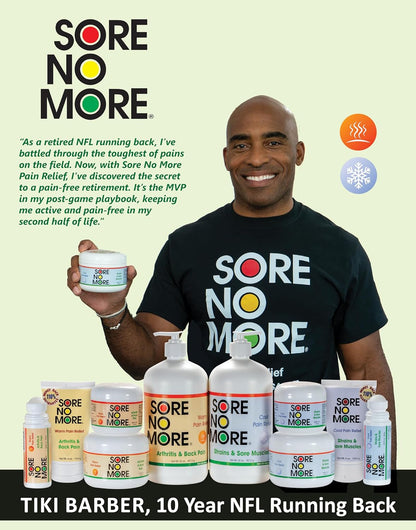 Sore No More Cool Relieving Gel for Aches & Pains in Muscles & Joints associated with Strains, Bruises & Sprains | Absorbs Quickly with a Refreshing Lemon Aroma | 4 oz Jar