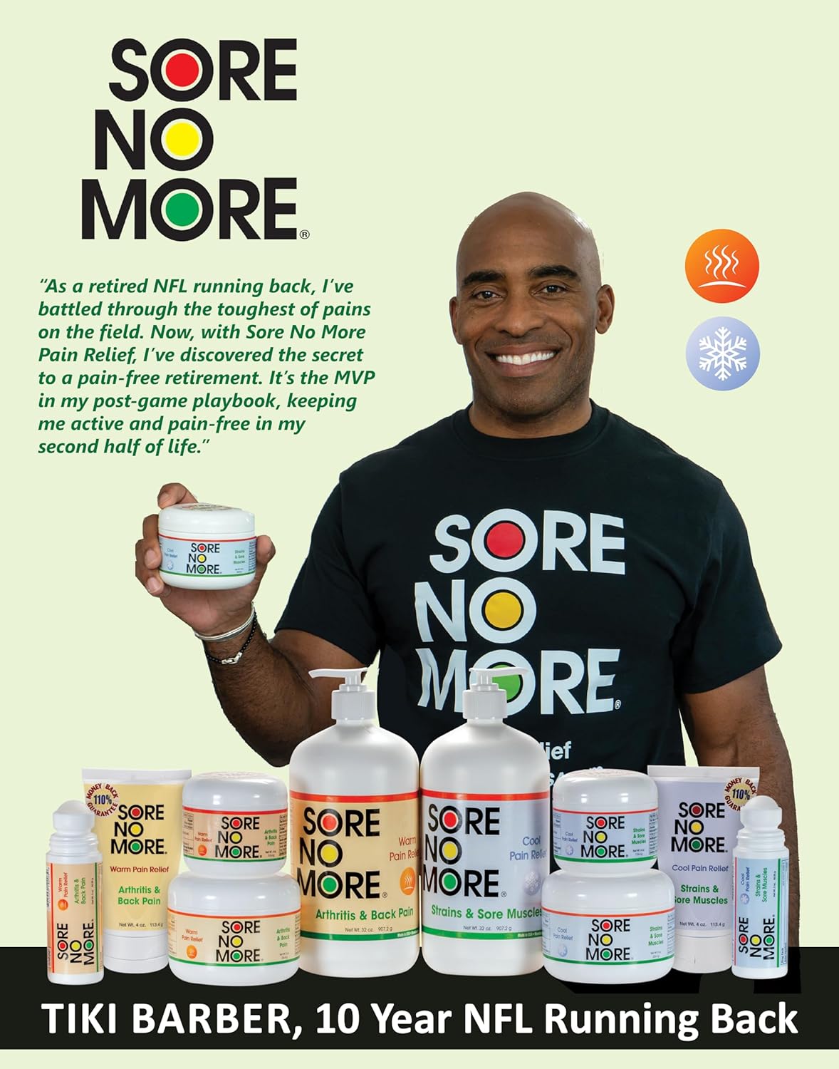 Sore No More Warm Arthritis Pain Relief Cream – Targeted Reliever for Back, Neck, Hands & Feet – Soothing & Fast-Acting Formula for Aches and Pains – Non-Greasy with Orange Aroma – 4 oz