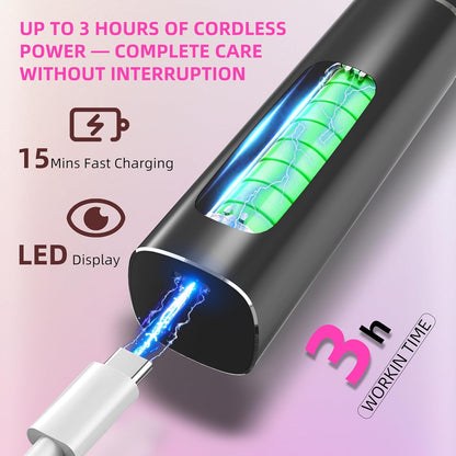 2 in 1 Electric Foot Callus Remover,9 Adjustable Speeds Rechargeable Electric Dead Skin Sander Pedicure Tools with Sandpaper Disk and Nail Drill Bits,Grinding Heads for Women&Men