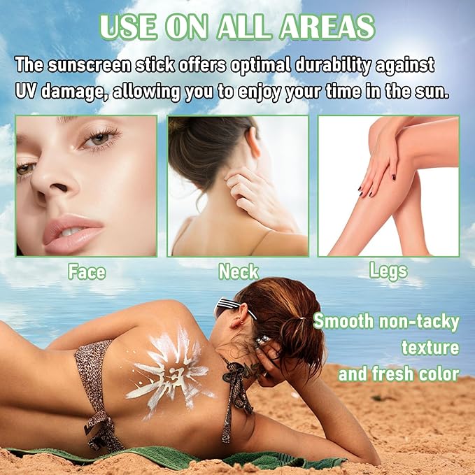 Mineral Sunscreen Stick,Hyaluronic Acid Face Sunscreen,Lightweight