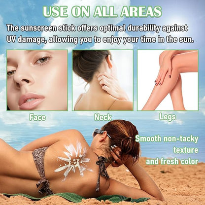 Mineral Sunscreen Stick,Hyaluronic Acid Face Sunscreen,Lightweight