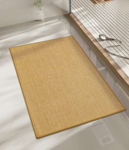 chakme Bathroom Rugs Mat 32x17, Ultra Thin Non Slip Bath Mat Quick Dry Absorbent Bath Mat for Bathroom Floor, (Yellow, 32"x17")