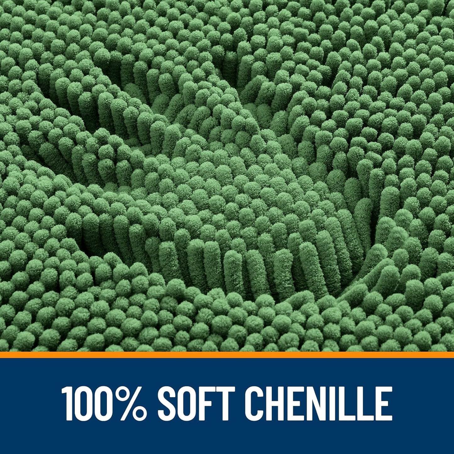 OLANLY Bathroom Rugs 47x17, Extra Soft Absorbent Chenille Bath Rugs, Rubber Backing Quick Dry, Machine Washable Bath Mats for Bathroom Floor, Tub and Shower, Home Decor Accessories, Olive Green