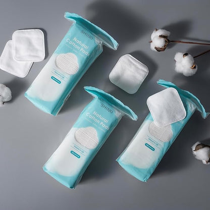 Shino natural square cotton pads,