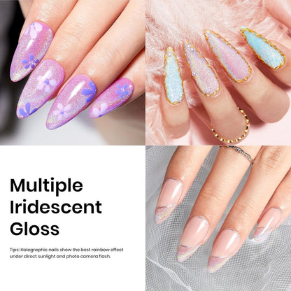 Beetles Rainbow Holographic Cat Eye Gel Nail Polish, 15ml, Magnet Stick, Soak Off, Uv Nail Shimmer, Velvet, French Nail Art Design, Gift for Women