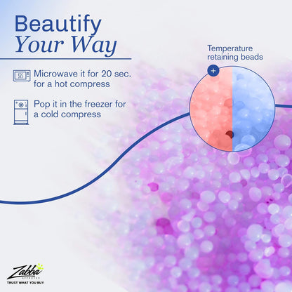 Eye Mask Get Rid of Puffy Eyes Migraine Relief, Sleeping, Travel Therapeutic Hot Cold Compress Pack With Cover Gel Beads, Spa Therapy Wrap for Sinus Pressure Face Puffiness Headaches Purple