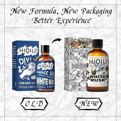 HIQILI White Musk Fragrance Oil, Candle Scents for Candle Making, Soap Making Supplies, Musk Perfume for Women, for Diffuser Use - 1 Fl Oz