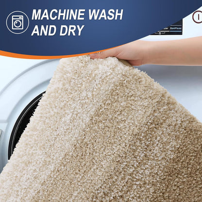 OLANLY Bathroom Rugs Mat 30x20, Extra Soft Absorbent Microfiber Bath Rugs, Rubber Backing, Quick Dry, Machine Washable Bath Mats for Bathroom Floor, Tub and Shower, Home Decor Accessories, Tan