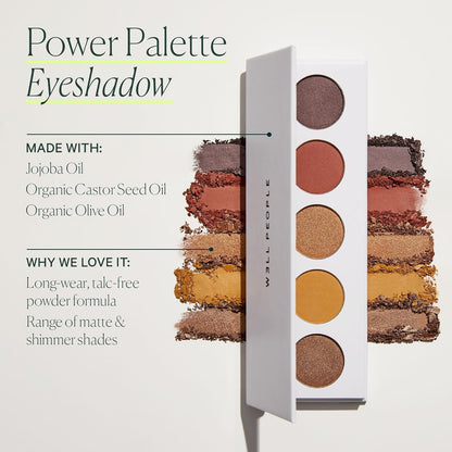 Well People Power Palette Eyeshadow, Five Long-wear, Hyper-pigmented Matte & Shimmer Shades For Intense Color, Vegan & Cruelty-free, Violet