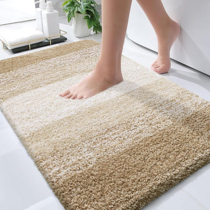 OLANLY Bathroom Rugs Mat 30x20, Extra Soft Absorbent Microfiber Bath Rugs, Rubber Backing, Quick Dry, Machine Washable Bath Mats for Bathroom Floor, Tub and Shower, Home Decor Accessories, Tan