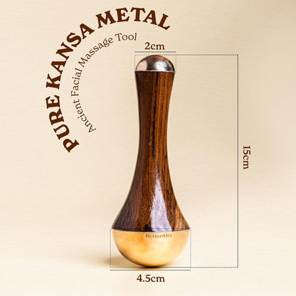 Kansa Wand Facial Massage Tool| for Radiant Skin & Lymphatic Drainage| Detoxifies Skin, Balances PH & Gives Sculpted Face