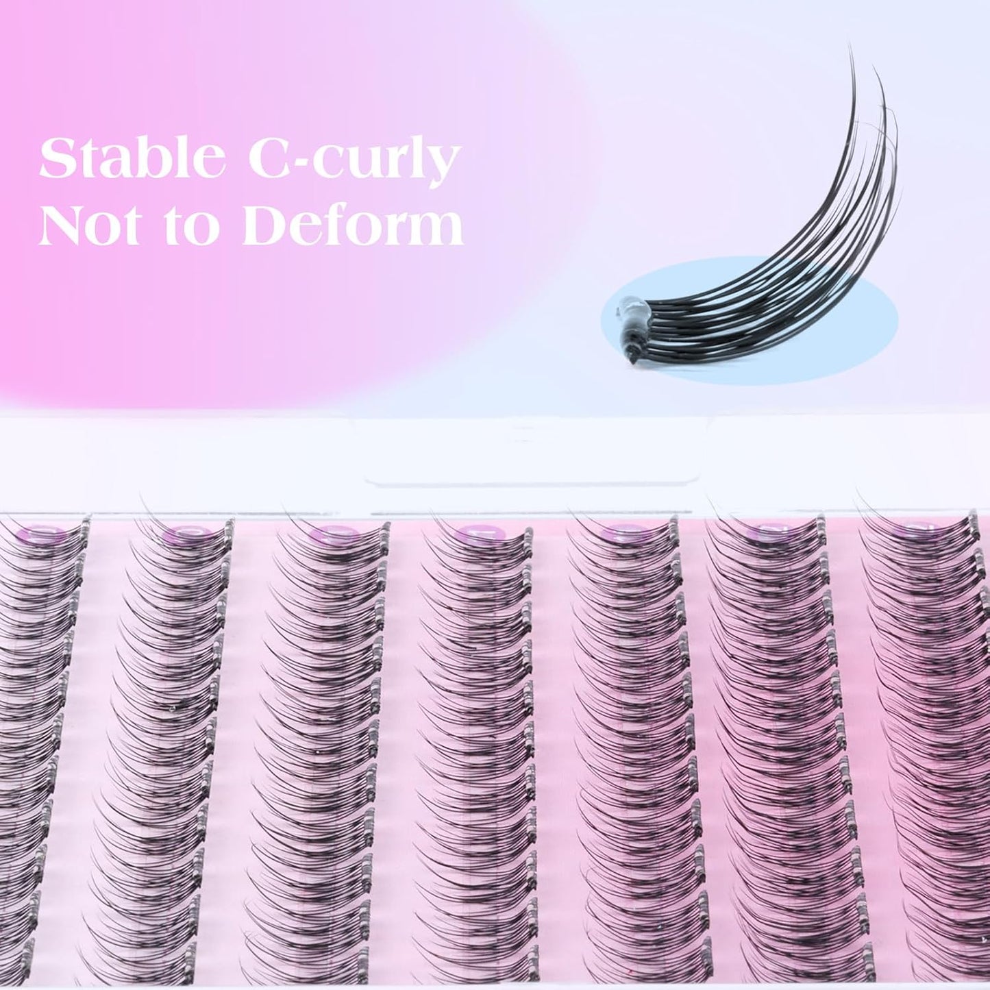 Self Adhesive Eyelashes Natural Self Adhesive Lash Clusters Wispy Press on Lashes 10-12MM Pre-glued Eyelash Clusters 120pcs C-curly No Glue Lashes DIY Individual Lashes by ZANLUFLY