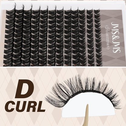 JMS&JMS Lash Clusters Kit Lash Extension Kit with Lash Bond and Seal Eyelash Applictor Lash Remover Eyelash Brush Lash Extension Kit for Beginner (MISS BELLA-8-18mix)