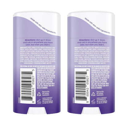 Lume Whole Body Deodorant - Invisible Cream Stick - 72 Hour Odor Control - Aluminum Free, Baking Soda Free, Skin Safe - 2.2 Ounce (Pack of 2) (Soft Powder)