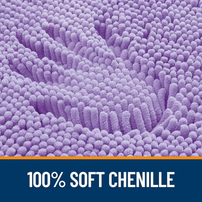OLANLY Bathroom Rugs 70x24, Extra Soft Absorbent Chenille Bath Rugs, Rubber Backing Quick Dry, Machine Washable Bath Mats for Bathroom Floor, Tub and Shower, Home Decor Accessories, Lavender