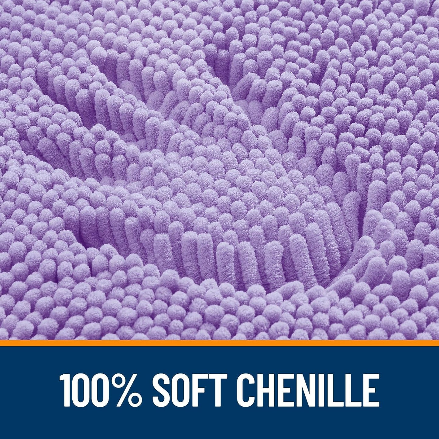 OLANLY Bathroom Rugs 47x20, Extra Soft Absorbent Chenille Bath Rugs, Rubber Backing Quick Dry, Machine Washable Bath Mats for Bathroom Floor, Tub and Shower, Home Decor Accessories, Lavender