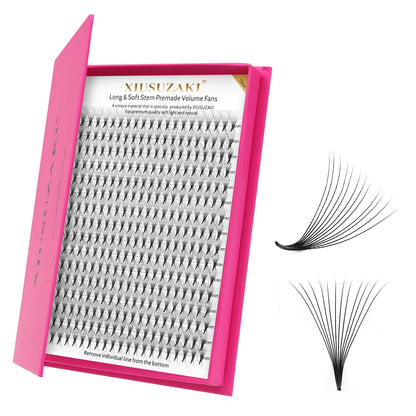 Premade Fans Eyelash Extensions 12D Volume Lash Extensions 0.07 Thickness Eyelash Extension C Curl Premade Lash Fans Mix 9-16mm Fluffy Soft Handmade Lash Fan(12D-0.07-C,9-16mm)