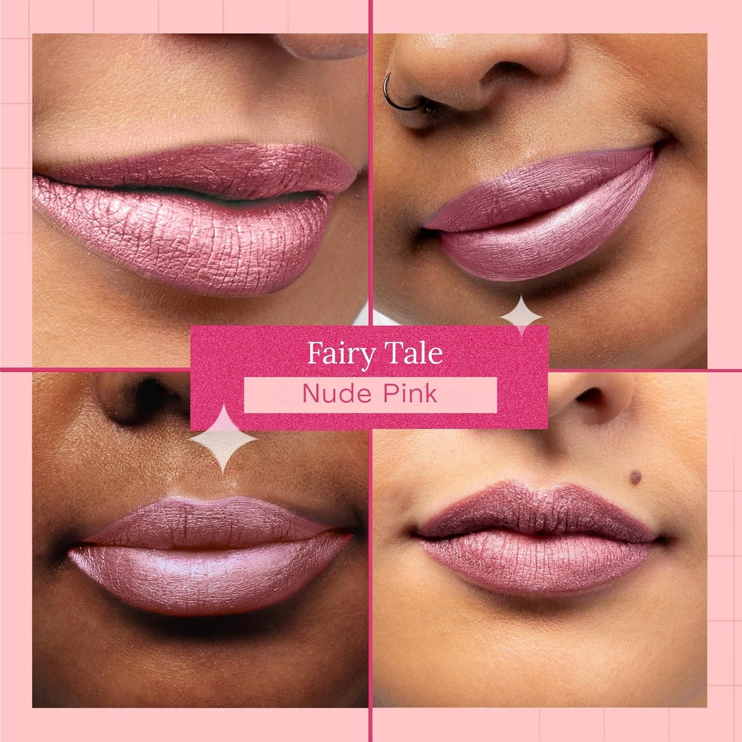 Aromi Metallic Matte Liquid Lipstick | Dusty Pink, Light Rosy Mauve Lip Color with Shimmery Finish, Long-lasting, Waterproof, Vegan, Cruelty-free (Fairy Tale)