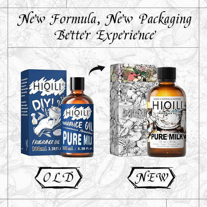 HIQILI Pure Milk Fragrance Oil for Home Diffuser, Ideal for Making Soap, Candles, Sugar Scrub, Skin & Body, Pet Safe - 1 Fl Oz