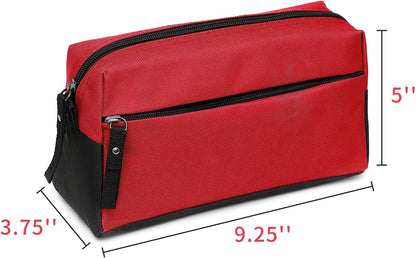 BuyAgain Toiletry Bag, Toiletry Travel Bathroom Bag Waterproof Cosmetic Make up Pouch Dopp Kit For Men or Women, Red