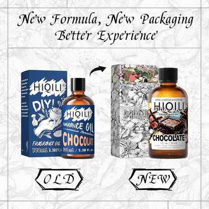 HIQILI Chocolate Fragrance Oil for DIY Candle, Soap & Bath Salts Making, Long Lasting Scents for Home Essential Oil Diffuser - 1 Fl Oz