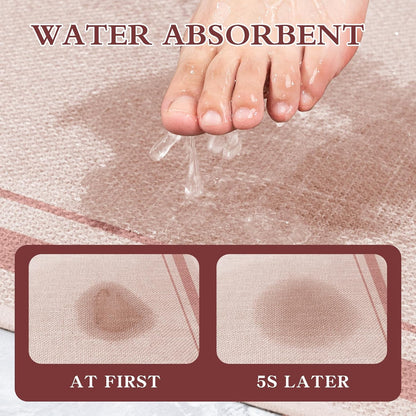 chakme Bathroom Rugs Mat 32x17, Ultra Thin Non Slip Bath Mat Quick Dry Absorbent Bath Mat for Bathroom Floor, (Light Pink, 32"x17")