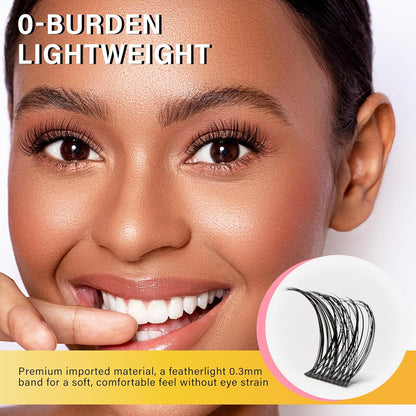 Lash Clusters 8-16mm, False Eyelashes 96pcs, Cluster Eyelash Extensions Matte Black Soft, Diy Lash Extensions D Curl Natural Lash Clusters Faux Mink Lashes Wispy（Tide,96pcs,0.07,D,8-16MIX)