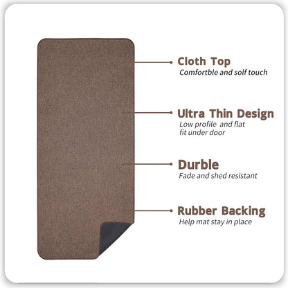 Bath Mat,Ultra Thin Bathroom Runner Rugs,Large Bath Mats for Bathroom,Quick Dry,Non-Slip,Machine Washable,Low Pile,Bath Rug,Shower Outside,Sink,Home Decor Accessories.Brown,1'9"x3'11"（21x47inch）