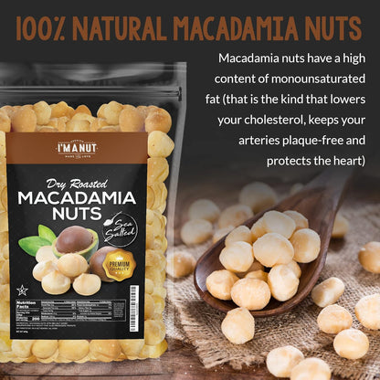 Oven Roasted Macadamia Nuts with Sea Salt 24oz (1.5 lb) Batch Tested Peanut & Gluten Free | No Oil | No PPO | Fancy Whole | Made from Natural Macadamia Nuts