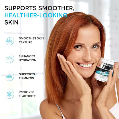 Face Moisturizer Retinol Cream, Anti Aging Neck Firming Cream, Collagen Day & Night Face Cream with Hyaluronic Acid for Women & Men, 1.85 Fl Oz