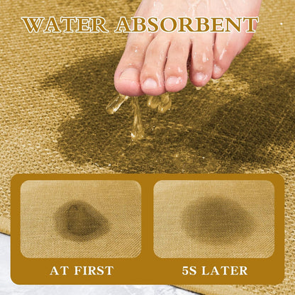 chakme Bathroom Rugs Mat 59x25, Ultra Thin Non Slip Bath Mat Large Quick Dry Absorbent Bath Mat for Bathroom Floor, (Yellow, 59"x25")