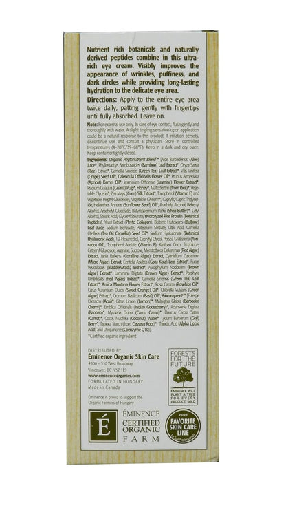 Eminence Organic Skincare Marine Flower Peptide, Eye Cream, 1.05 Ounce