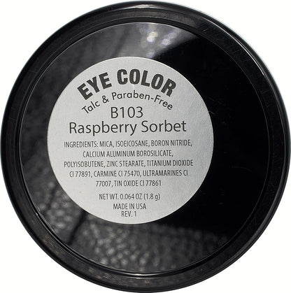 Raspberry Sorbet Fuchsia Pink Red Shimmering Opaque Pressed Powder Single Vegan Eyeshadow; Talc, Paraben & Cruelty Free