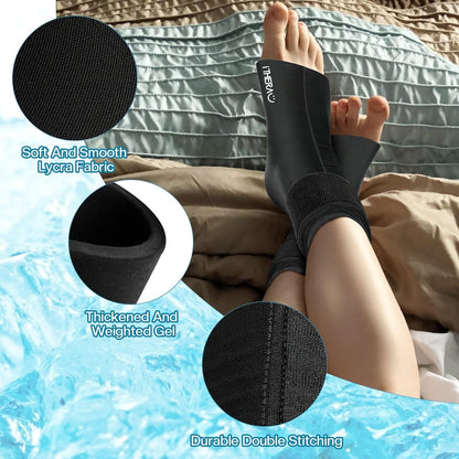 iTHERAU Ankle Ice Pack Wrap, Reusable Gel Hot & Cold Therapy for Foot & Heel Injuries | Achilles Tendonitis, Plantar Fasciitis, Swelling, Sprained, Pain Relief