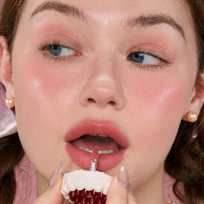 Flower Knows Strawberry Cupid Cake Lip Cream,Velvety-Smooth Matte Liquid Lipstick,Hydrating,Smudge-proof & Stain-Free Lip Stain(V02 Soufflé,0.17 Fl Oz)