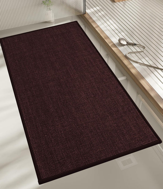 chakme Bathroom Rugs Mat 47x17, Ultra Thin Non Slip Bath Rug Runner Quick Dry Absorbent Bath Mat for Bathroom, (Dark Purple, 47"x17")